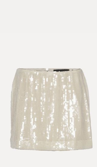 Sequins Mini Skirt Egret