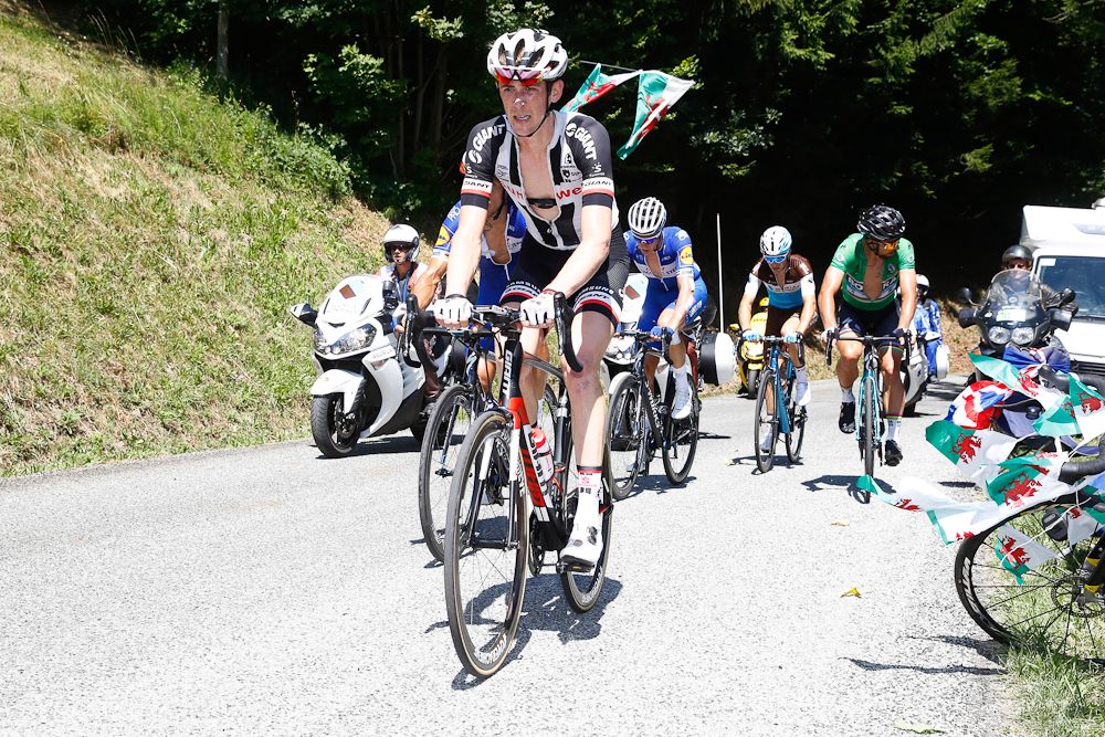 Chad Haga (Team Sunweb) climbs during stage 11 at the Tour de France