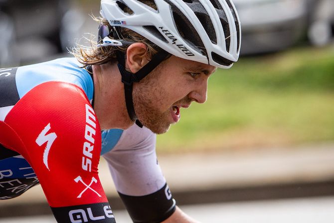 Jonny Brown (Axeon) on his way to winning the US Pro Road Race National Championships on June 24, 2018 in Knoxville, Tennessee