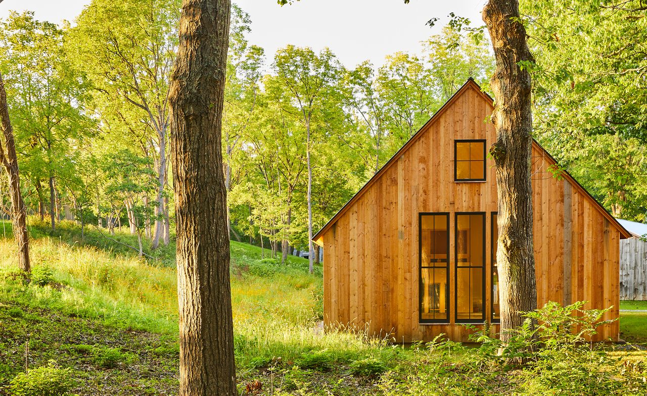 Wooden exterior of Troutbeck wellness resort in Amenia New York 