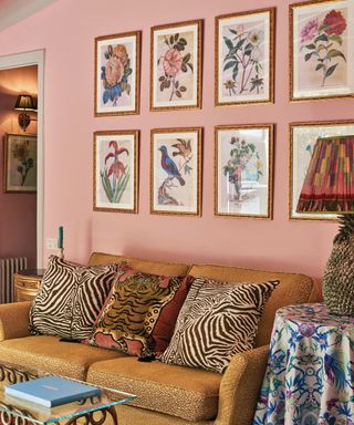 Matthew Williamson pink painted living room