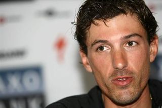 Fabian Cancellara (Saxo Bank) speaks to the press on Friday afternoon.