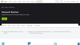 Microsoft Network Watcher's homepage