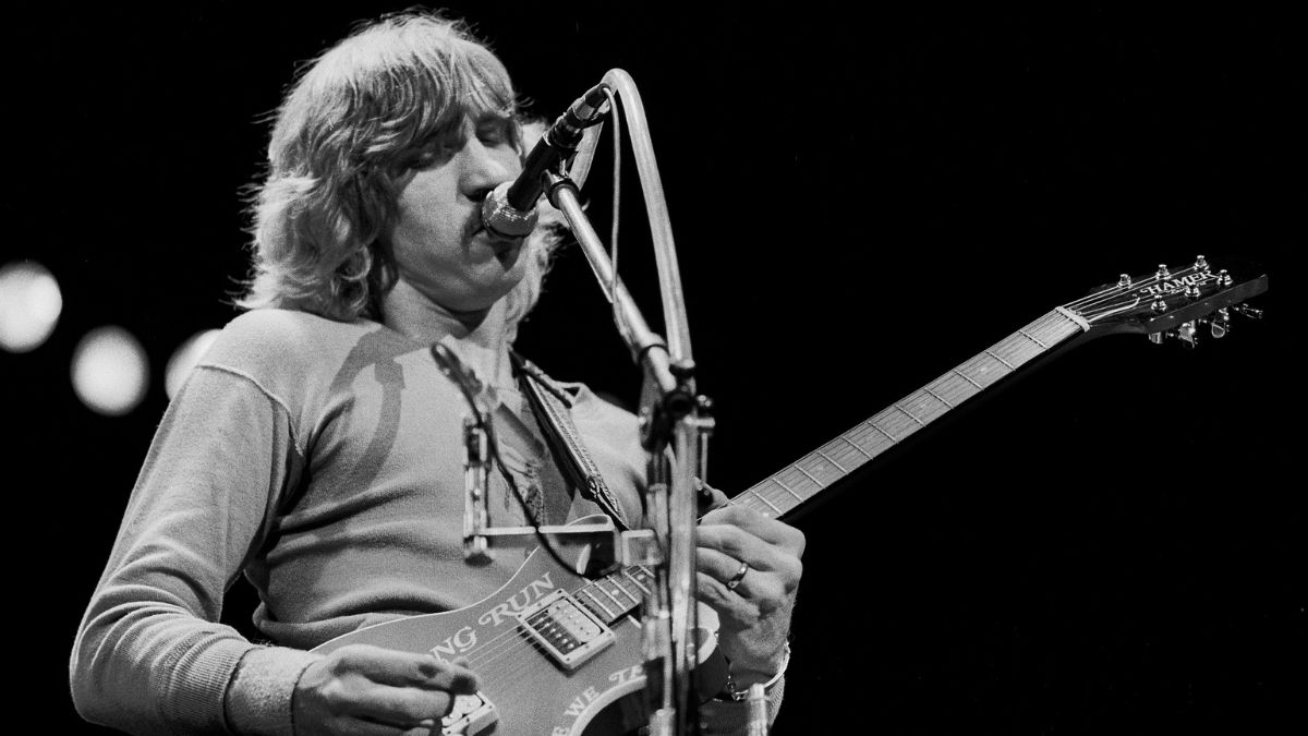 Joe Walsh performing with the Eagles in 1980