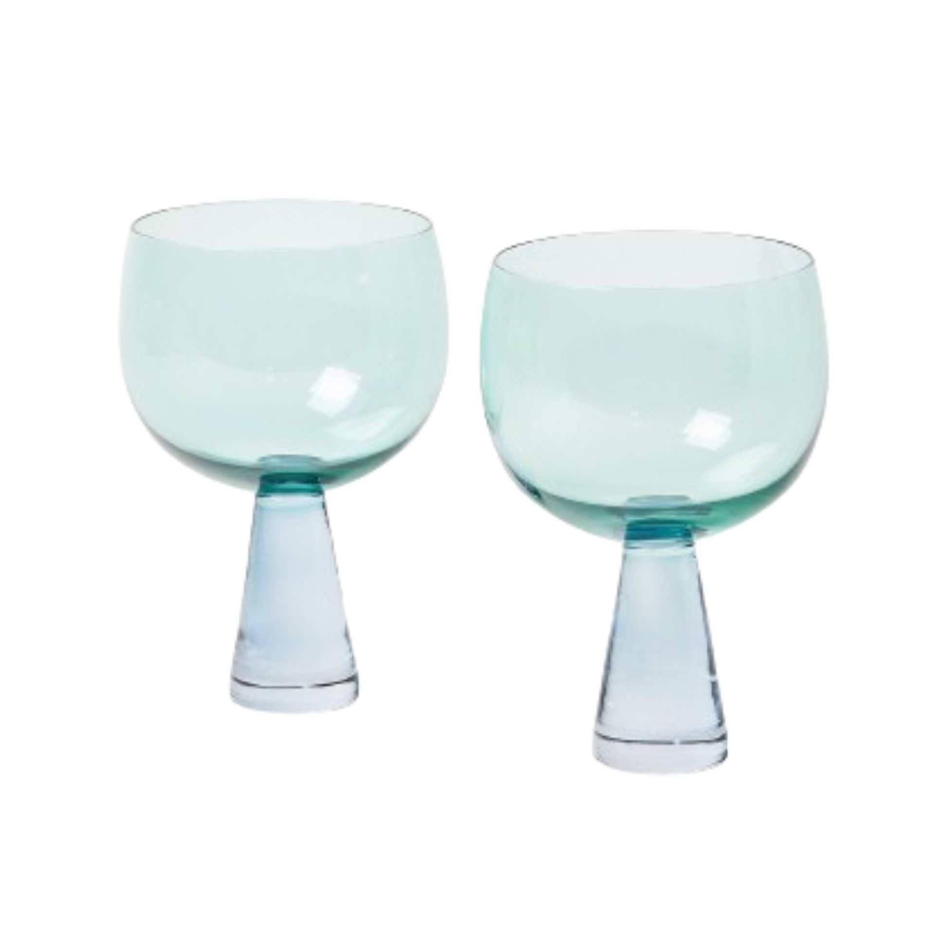 Yara Sculptural Green Gin Glasses Set of Two