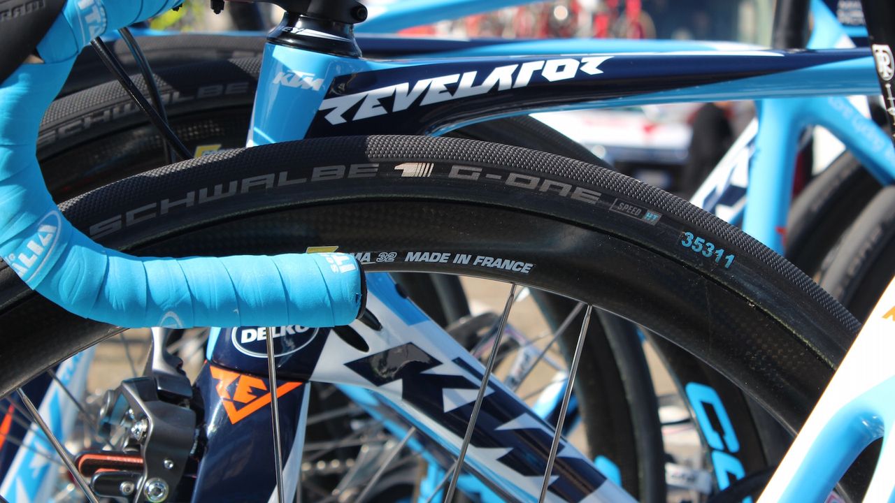 The Delko Marseille Provence KTM team were running Schwalbe G-One gravel tyres