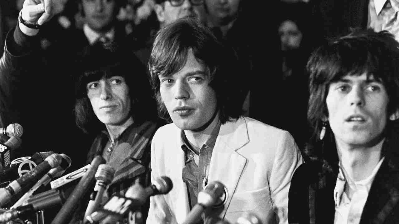 Rolling Stones holding a press conference in 1969