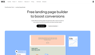 Wix free landing page builder