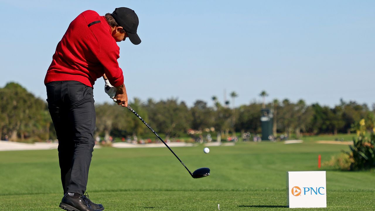 Charlie Woods during the PNC Championship at Ritz-Carlton Golf Club