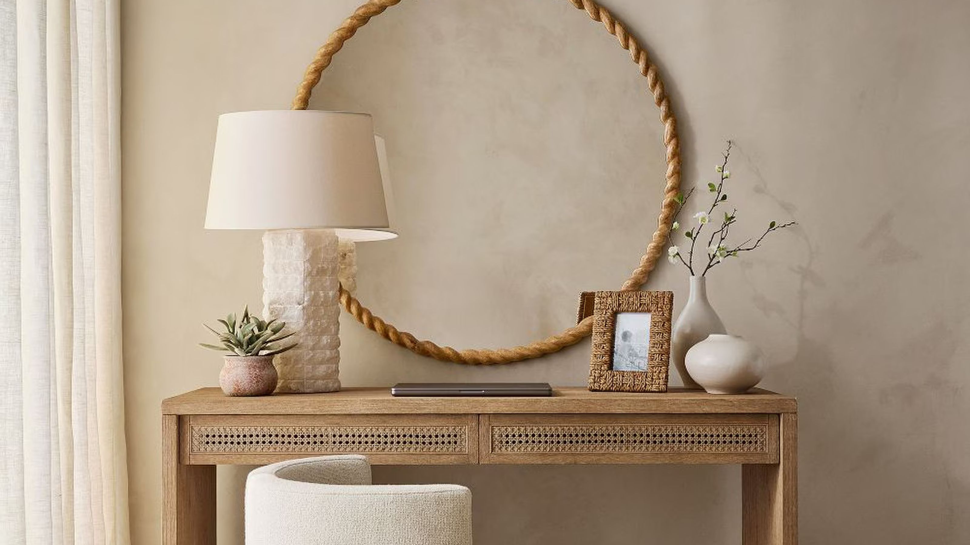 Pottery Barn Newport Round Wall Mirror
