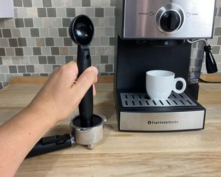 EspressoWorks All-in-One Espresso Machine Set with tamper and measuring scoop