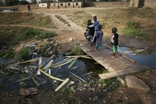 An open sewage drainage in Zambia.