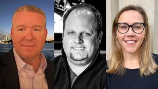 (From left): Brad Cheney, Fox Sports; Nic Dugger, TNDV; and Alex Zuckerman, Scripps News.