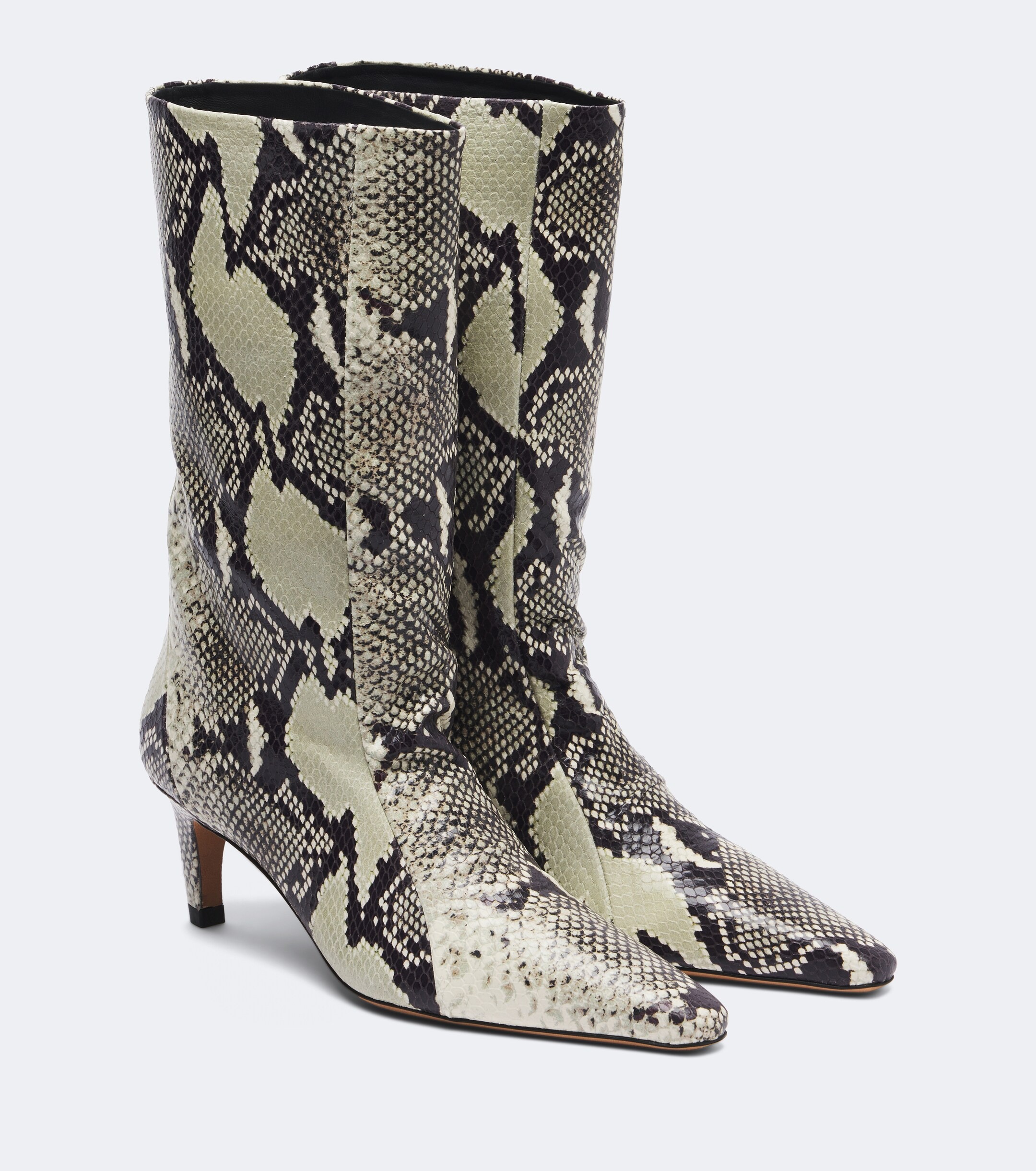 Jude, Cave Snake-Effect Leather Mid-Calf Boots