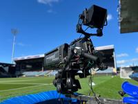 Grass Valley camera at a sports stadium