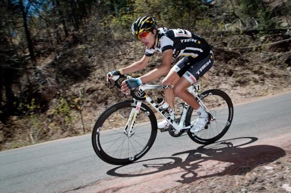 George Bennett (Trek/Livestrong) was the last rider to stay with the race leader on todays tough climb.
