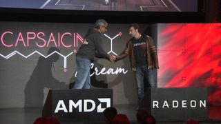 Bethesda and AMD shaking on their partnership on stage
