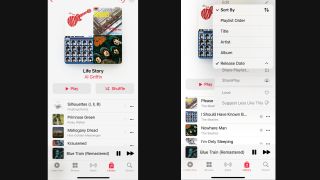 Apple Music iOS 16 playlist sorting feature
