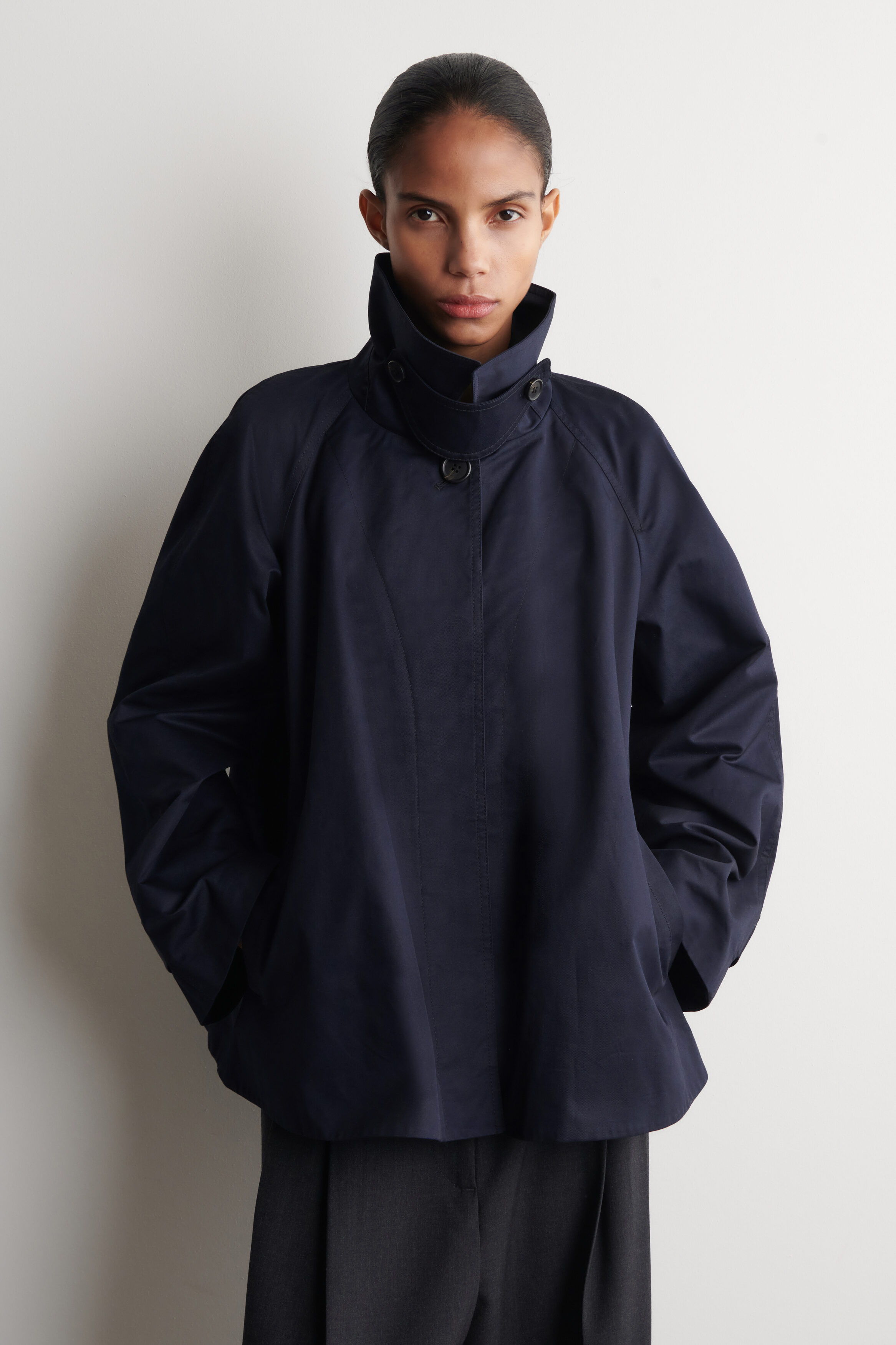 A-Line Cotton-Twill Jacket