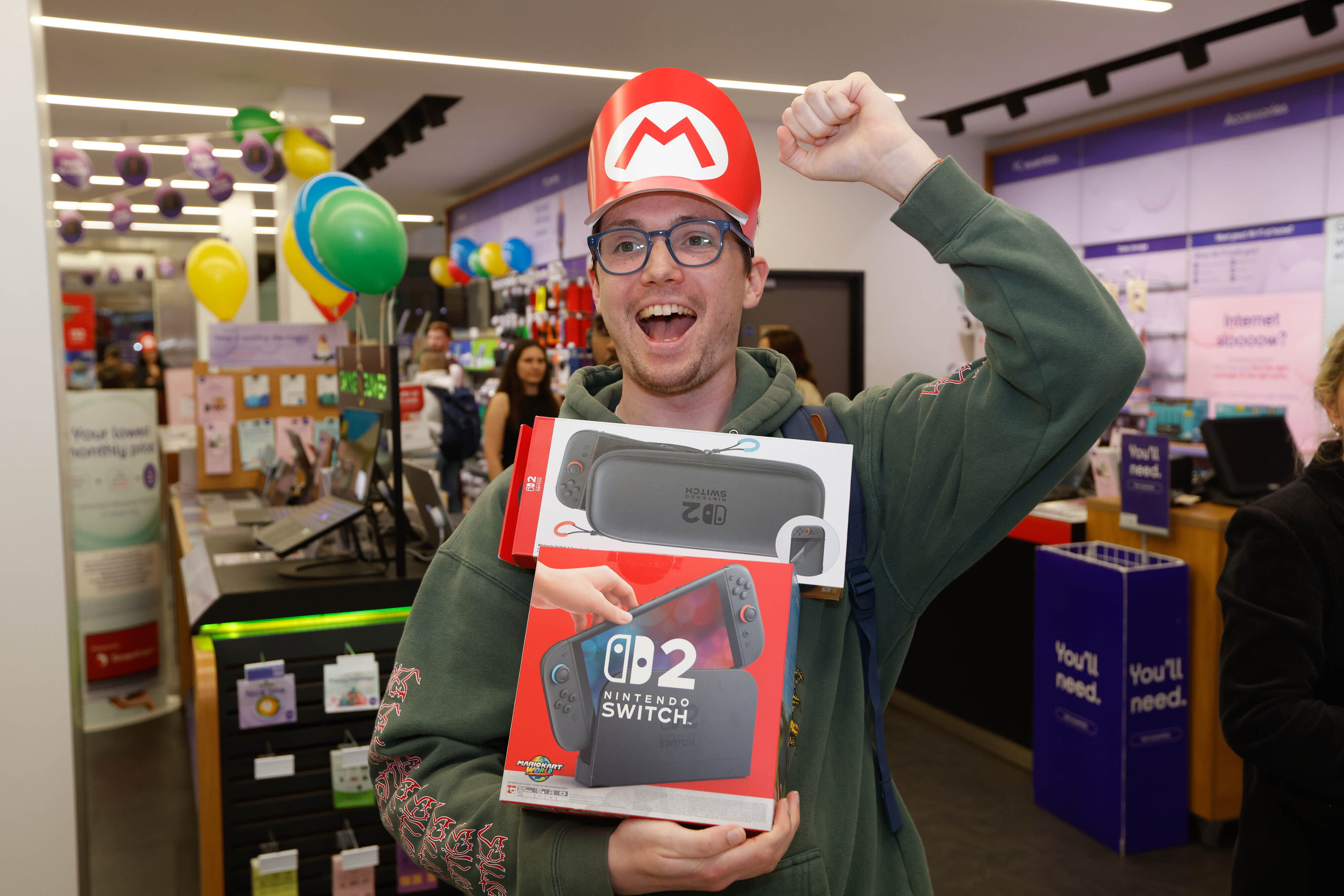 Attendees of the Nintendo Switch 2 launch event at Currys in the United Kingdom