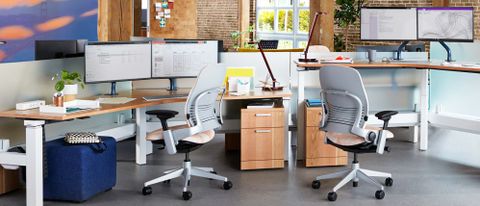 Steelcase Leap next to office desk