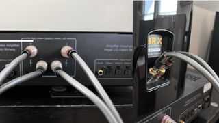 Streaming amp connected to speakers using cables