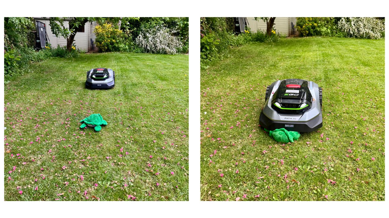 EGO AURA-R2 robot mower on my lawn full test