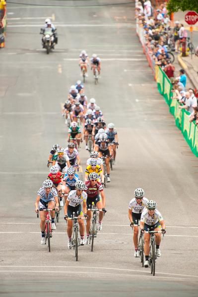 HTC Highroad led the peloton around the Stillwater course for most of the race.