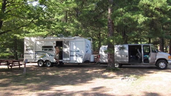 Our rig tucked in for the night