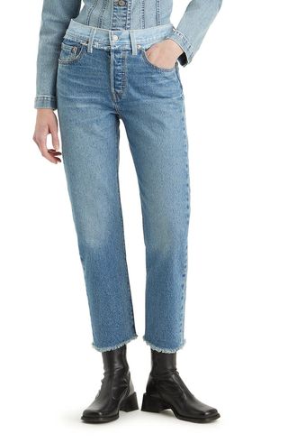 501® Split Craft Raw Hem Crop Straight Leg Jeans