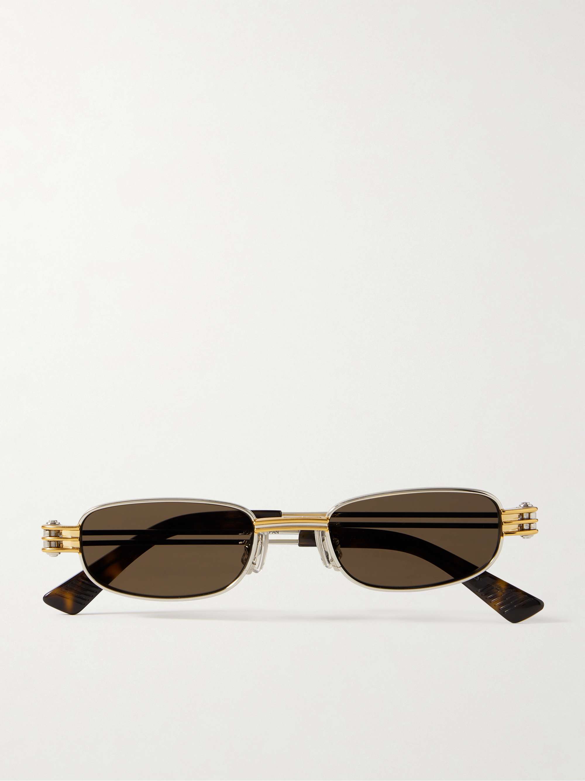 Rectangle-Frame Silver- and Gold-Tone Sunglasses