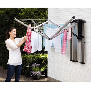 wall fix airer with clothes