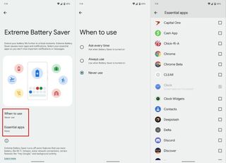 Extreme Battery Saver on Google Pixel screenshots