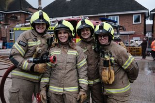 Amanda Holden with the London Fire Brigade.