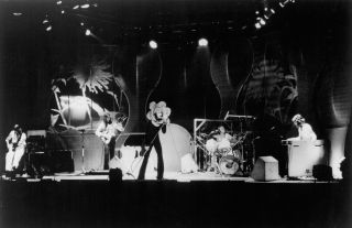 Flower Power! Genesis onstage during the Foxtrot era.