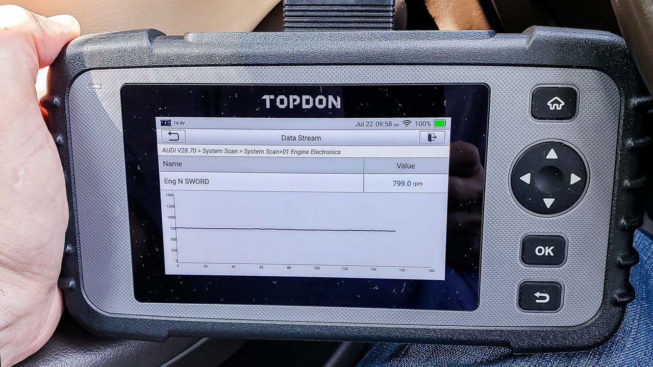 Topdon ArtiDiag500 displaying data stream