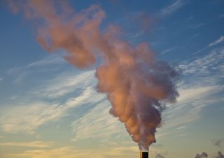 Carbon footprint: pollution fills the sky