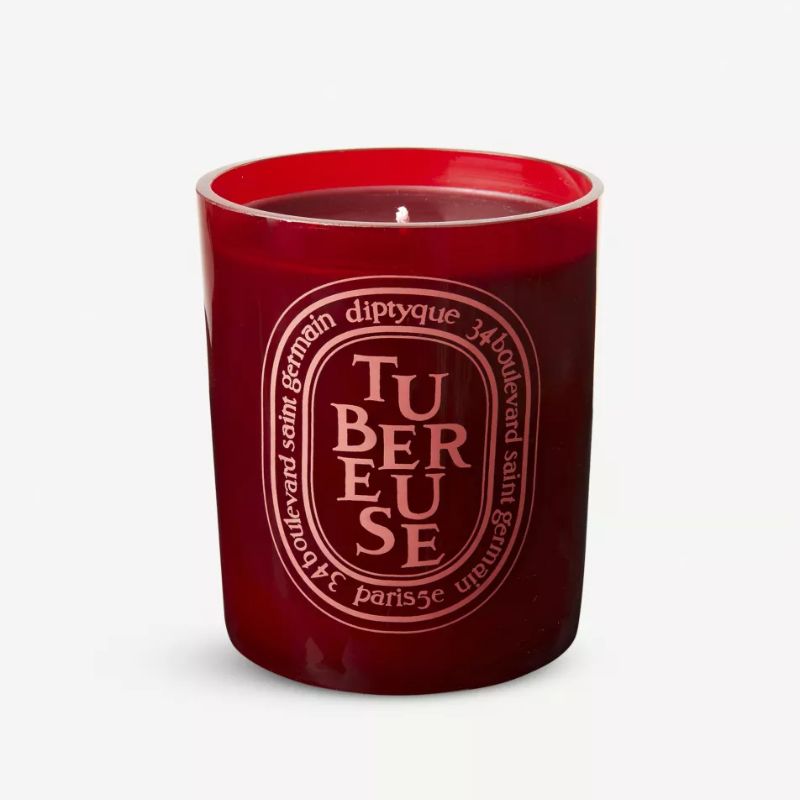 dark red potted candle