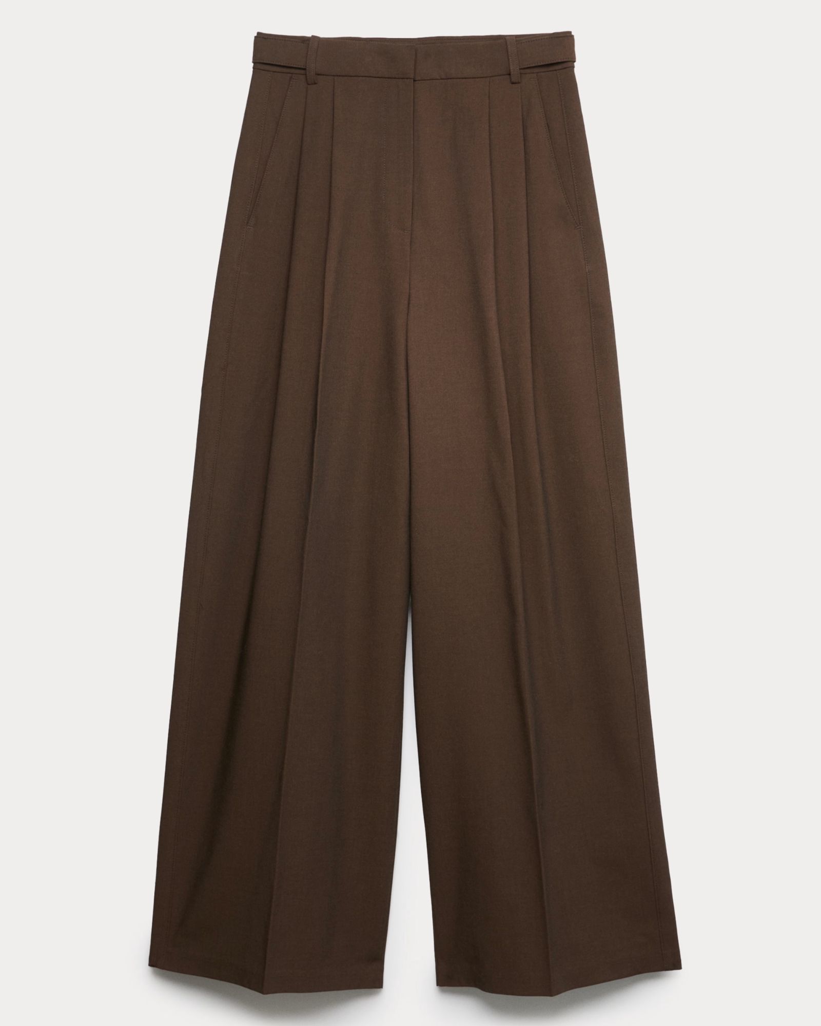 M&amp;amp;S Pleated Wide Leg Trousers with Wool