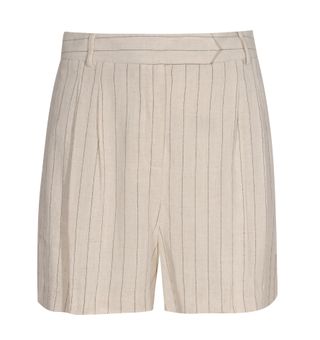 Off White Pinstripe Tailored Shorts