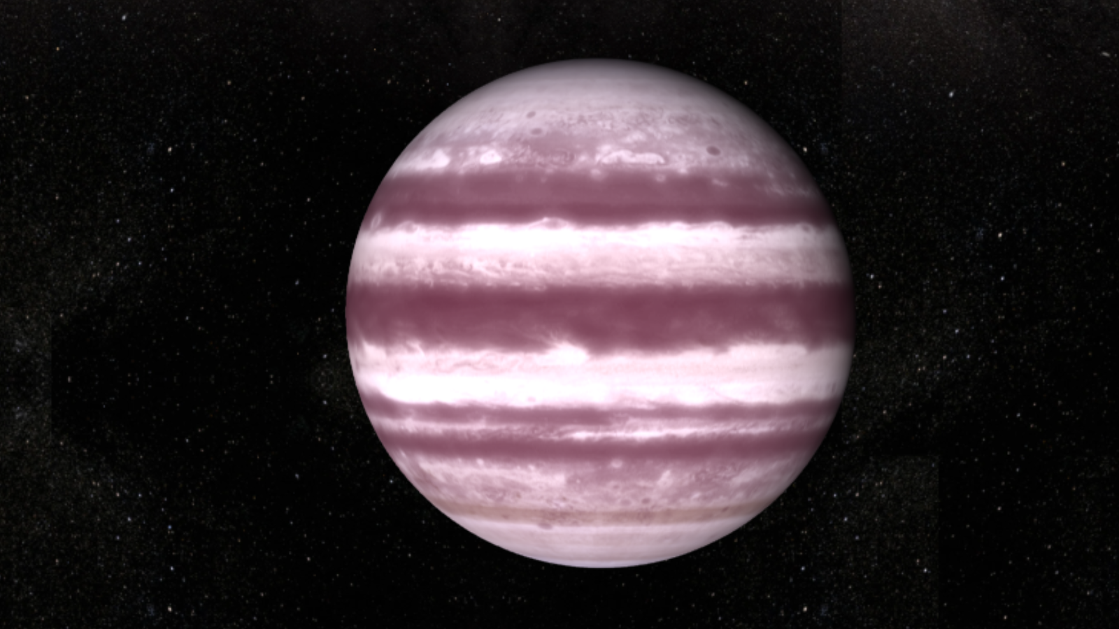 A purple and white striped sphere