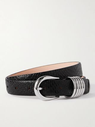 Hollyhock Snake-Effect Leather Belt