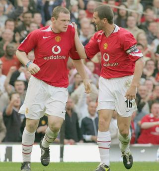 Roy Keane and Wayne Rooney at Manchester United