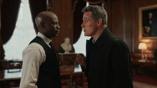 David Gyasi as Austin Dennison and Rufus Sewell as Hal Wyler in The Diplomat season 2