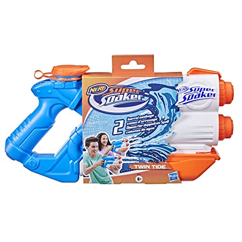 Nerf Super Soaker Twin Tide Water Blaster, Pump Action, Outdoor Water Toy