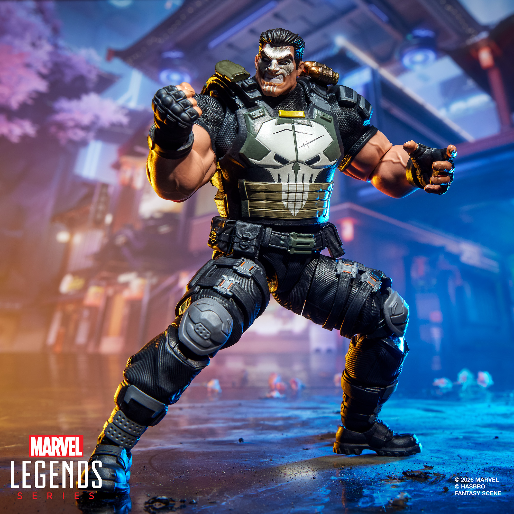 Marvel Rivals Punisher action figure posed against a colorful background