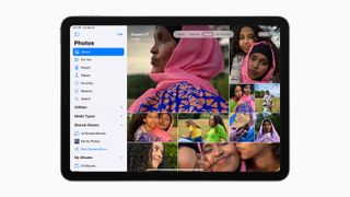 A library of images in the Photos app on an iPad Air 4.