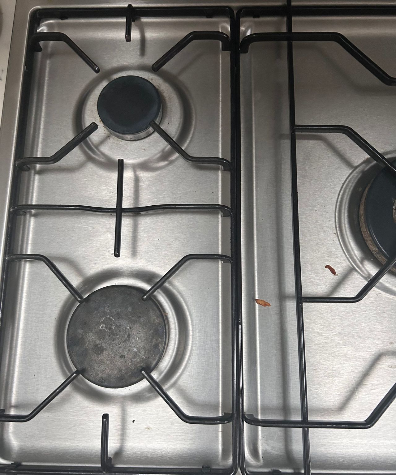 Messy hob before with some food stains