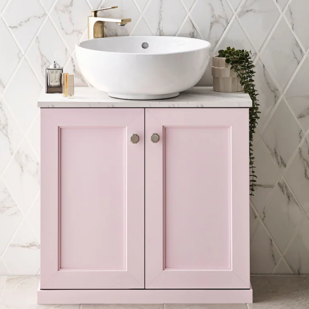 Pink Farnley Panelled Under Sink Storage Unit
