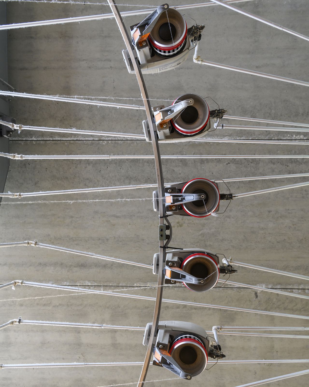 The new Woolscape fabric being woven at Kvadrat's factory